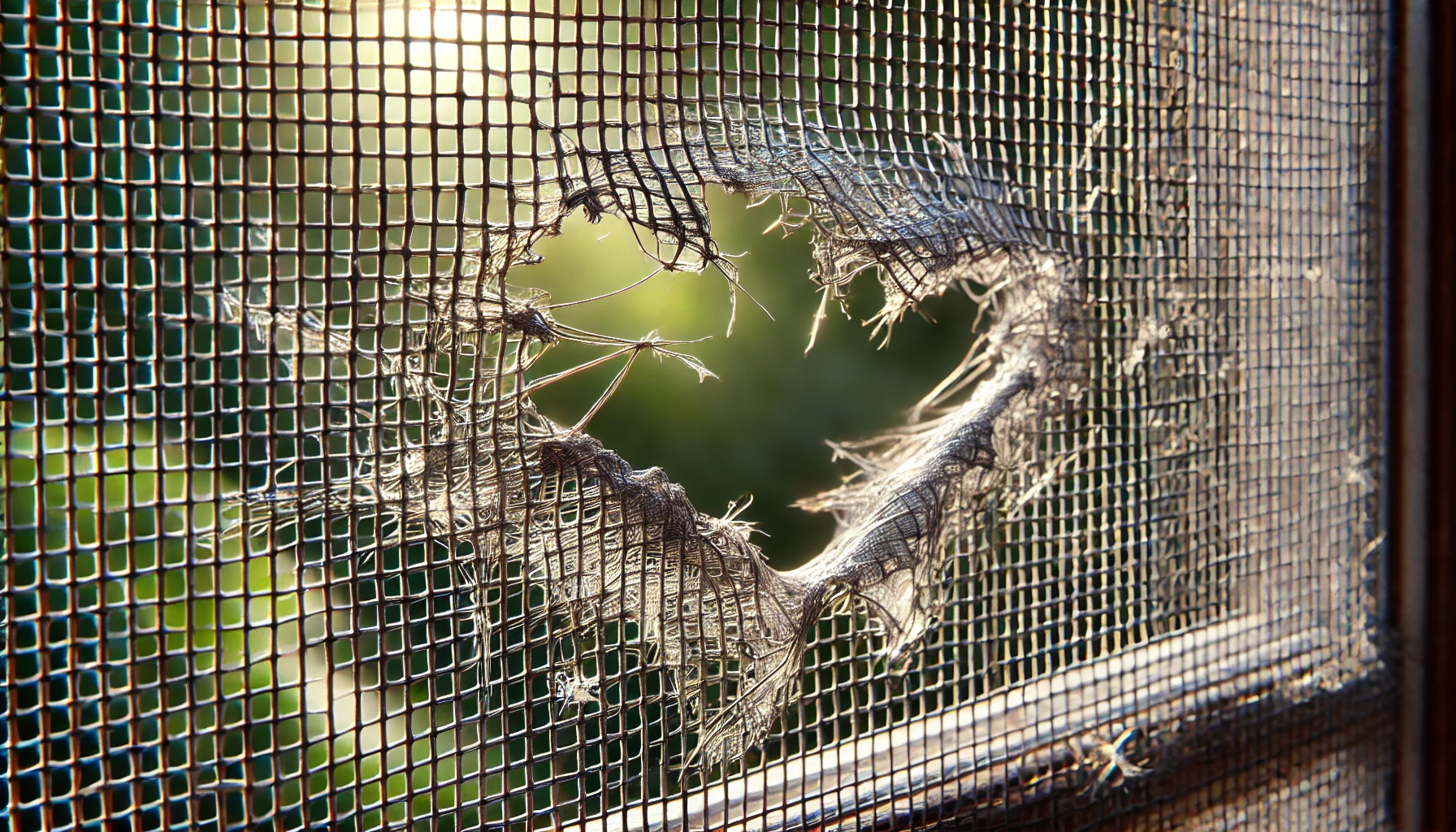 image of a ripped window screen image of a ripped window screen