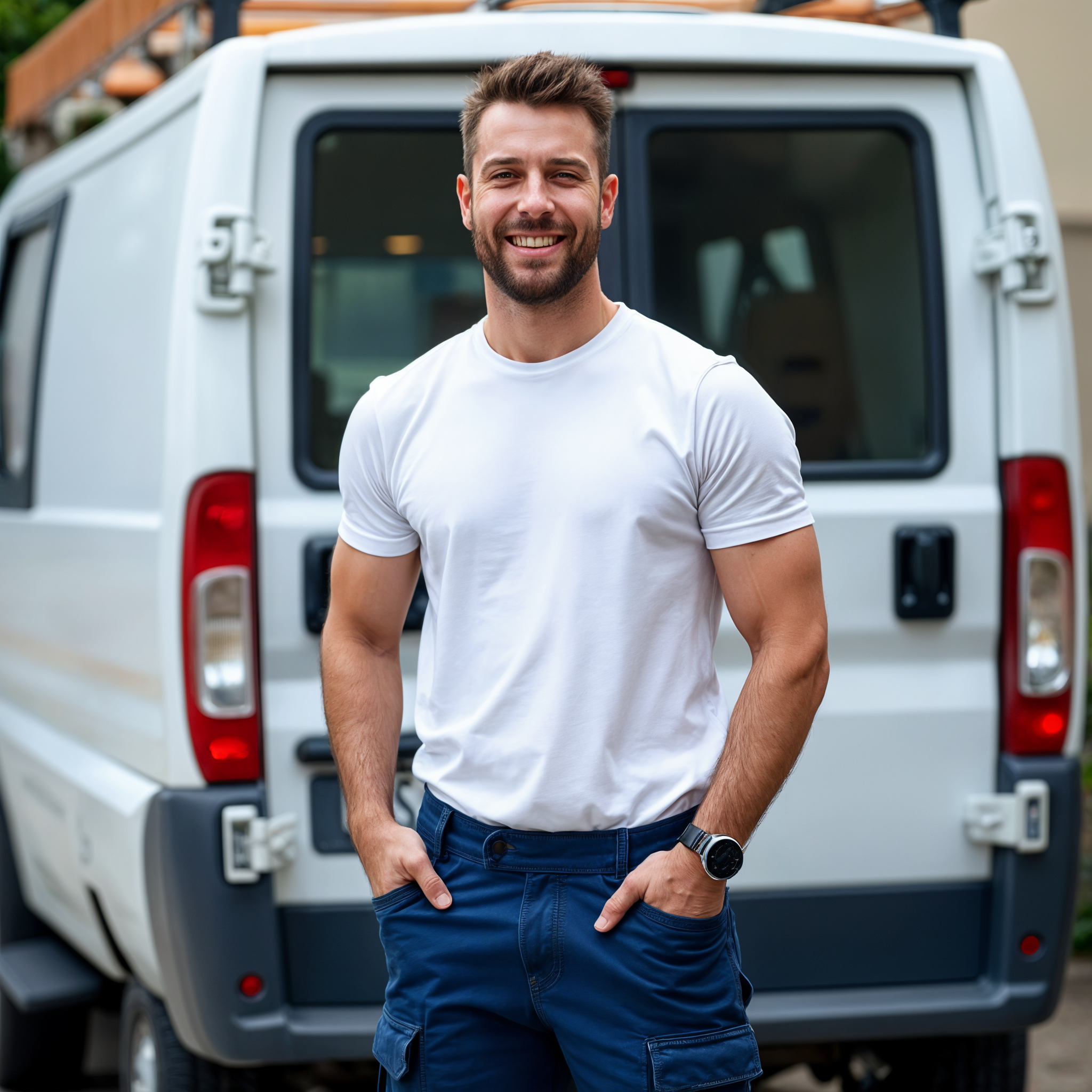 Electrician Standing Outside Electrician Standing Outside