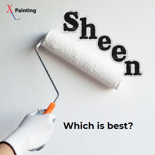 Paint roller painting over the word "sheen"