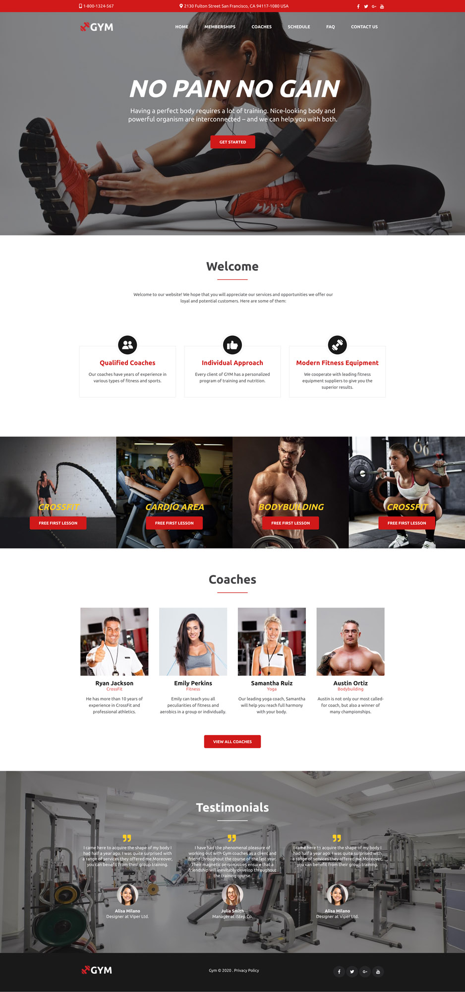 Gym Website Template