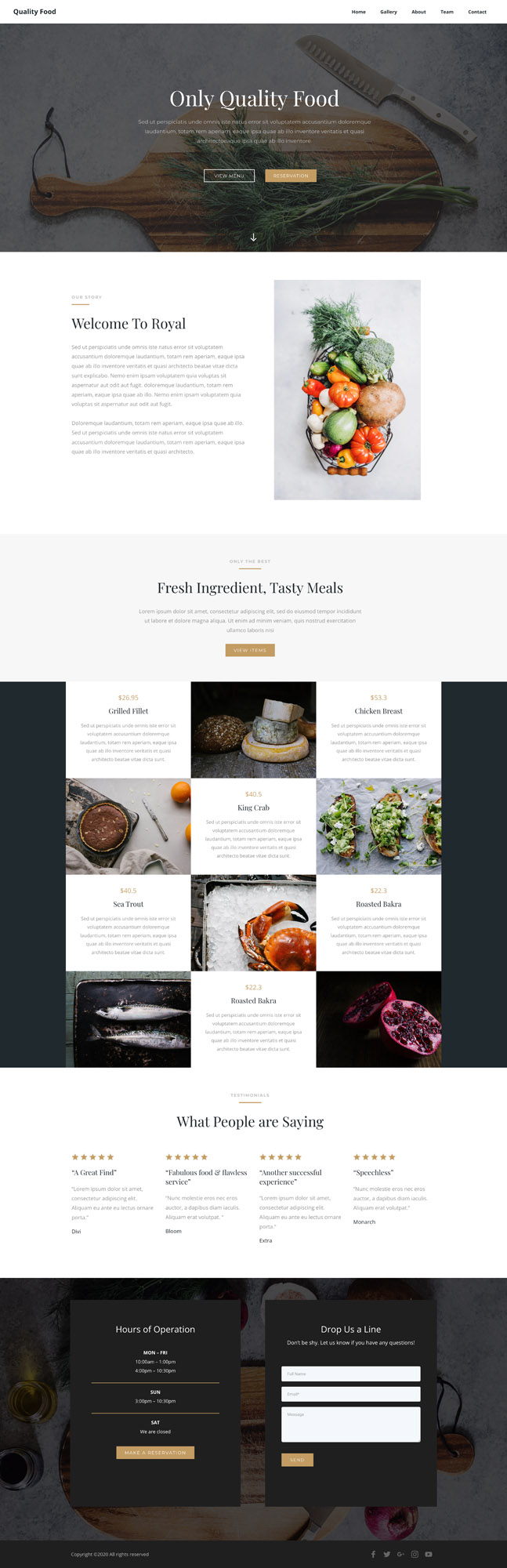 Food Website Template