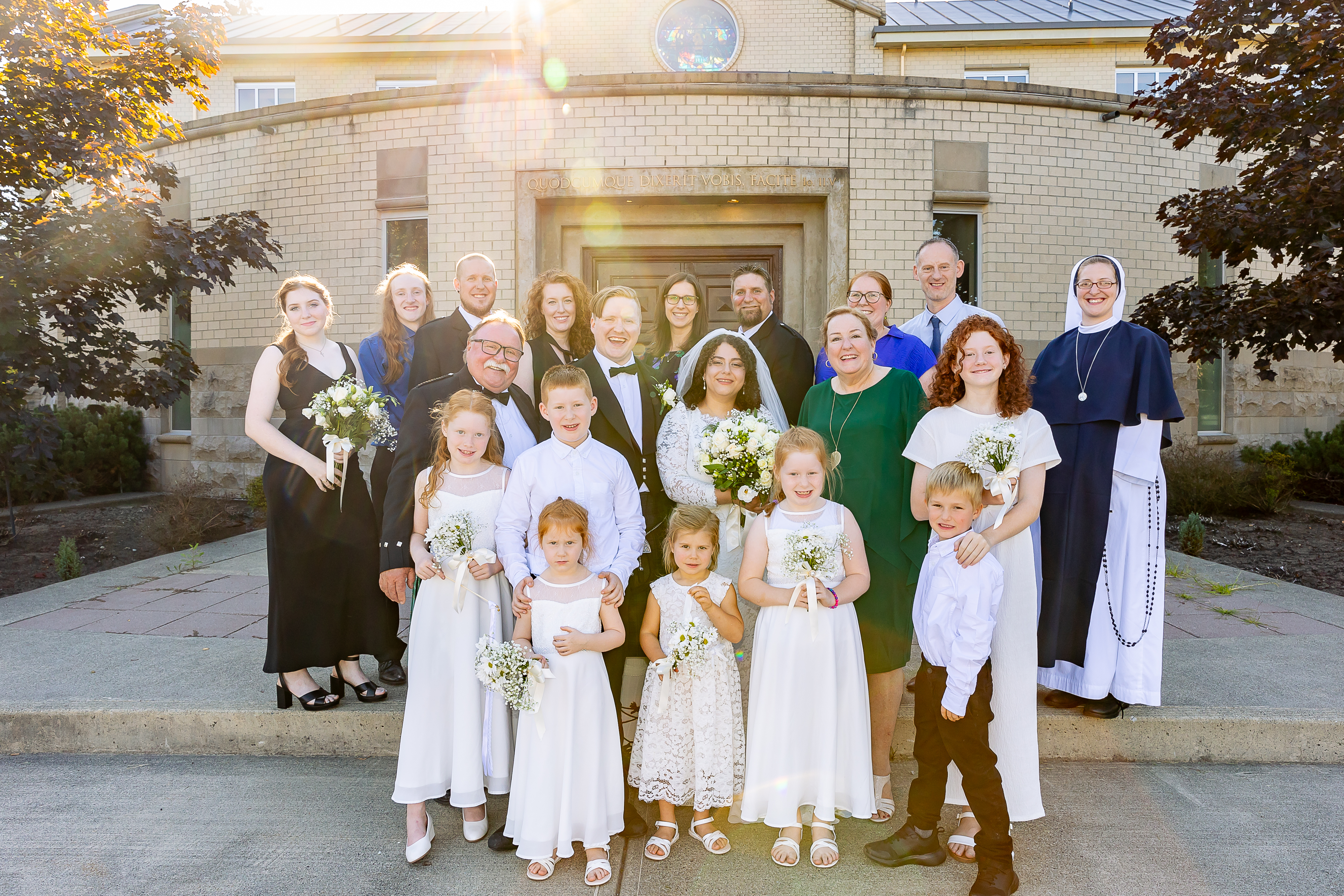 family photo during the wedding