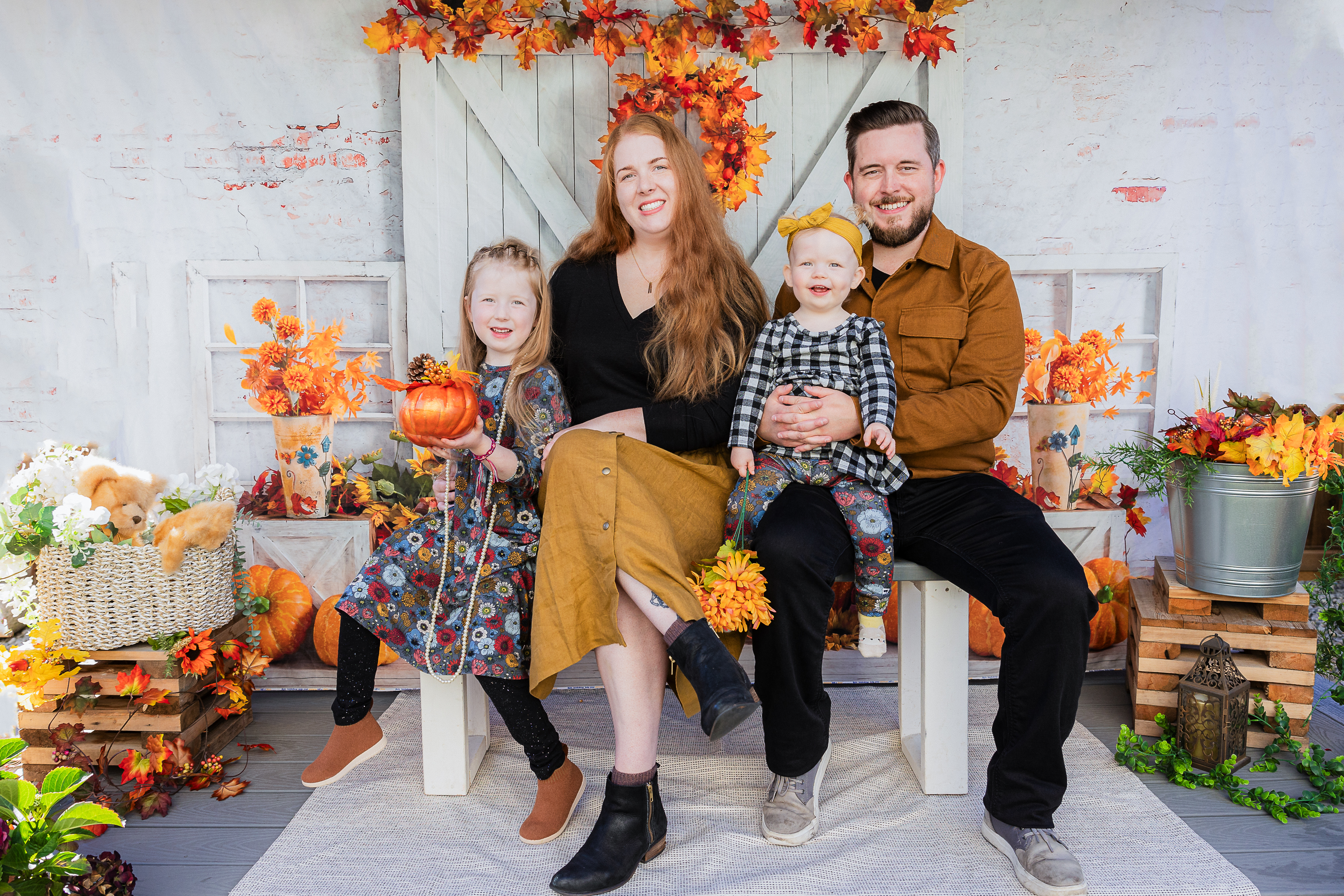 fall themed family photo