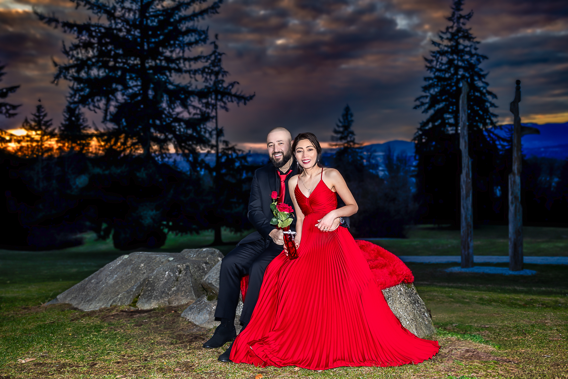 happy couple in coquitlam