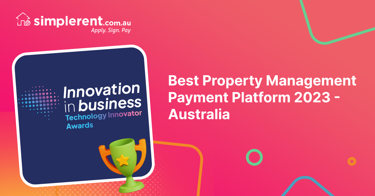 SimpleRent Wins Best Property Management Payment Platform 2023 - Australia