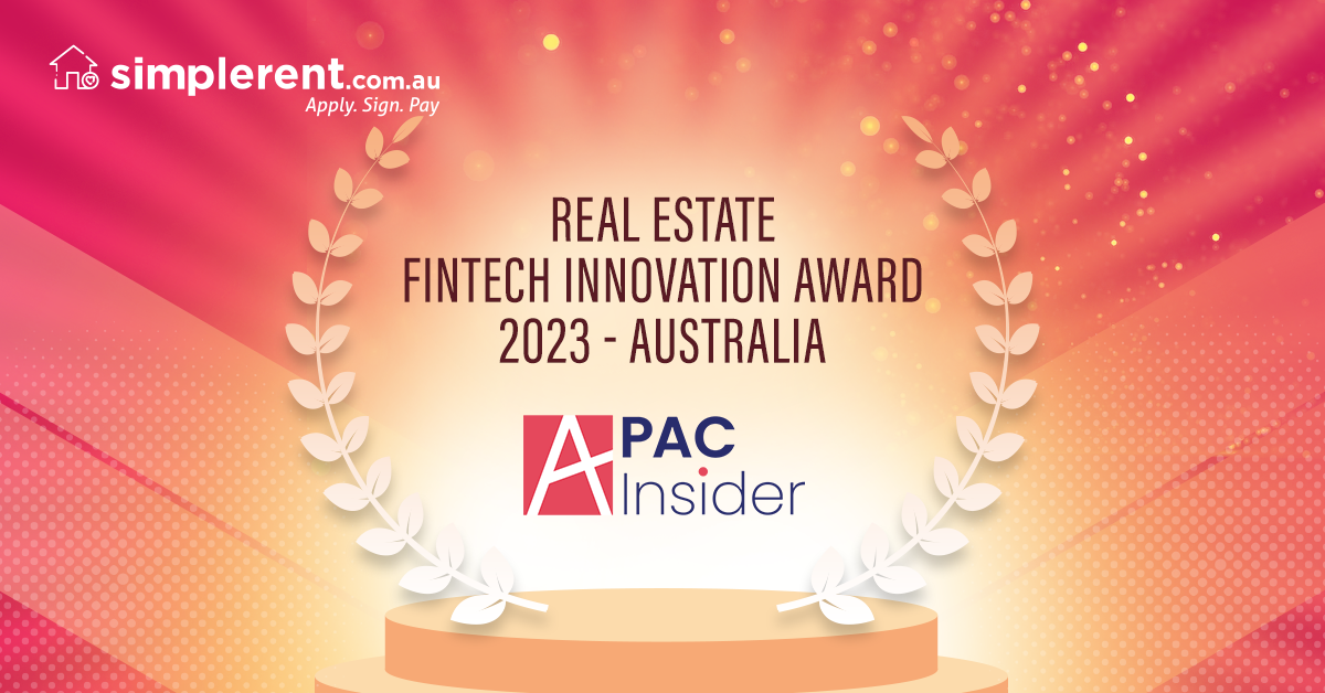 SimpleRent Receives the APAC Insider Real Estate Fintech Innovation Award 2023 - Australia