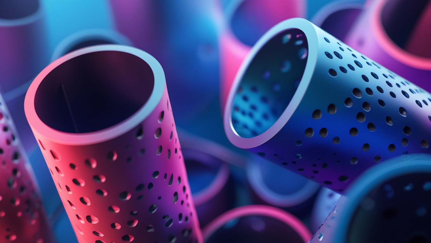 Rendus 3D abstraits illustrant un service IA disponible 24/7