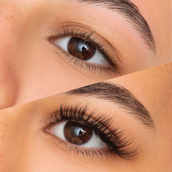 eyelash extensions BEFORE AND AFTER