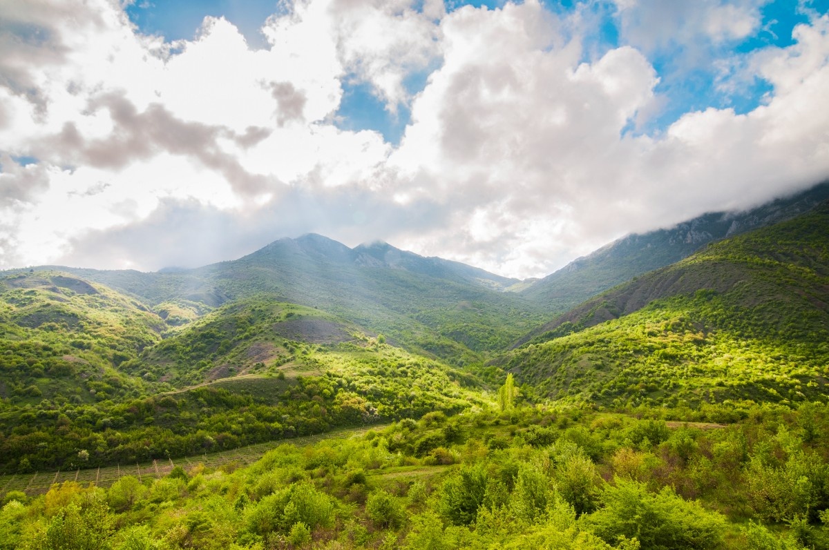 Beautiful luch green mountains