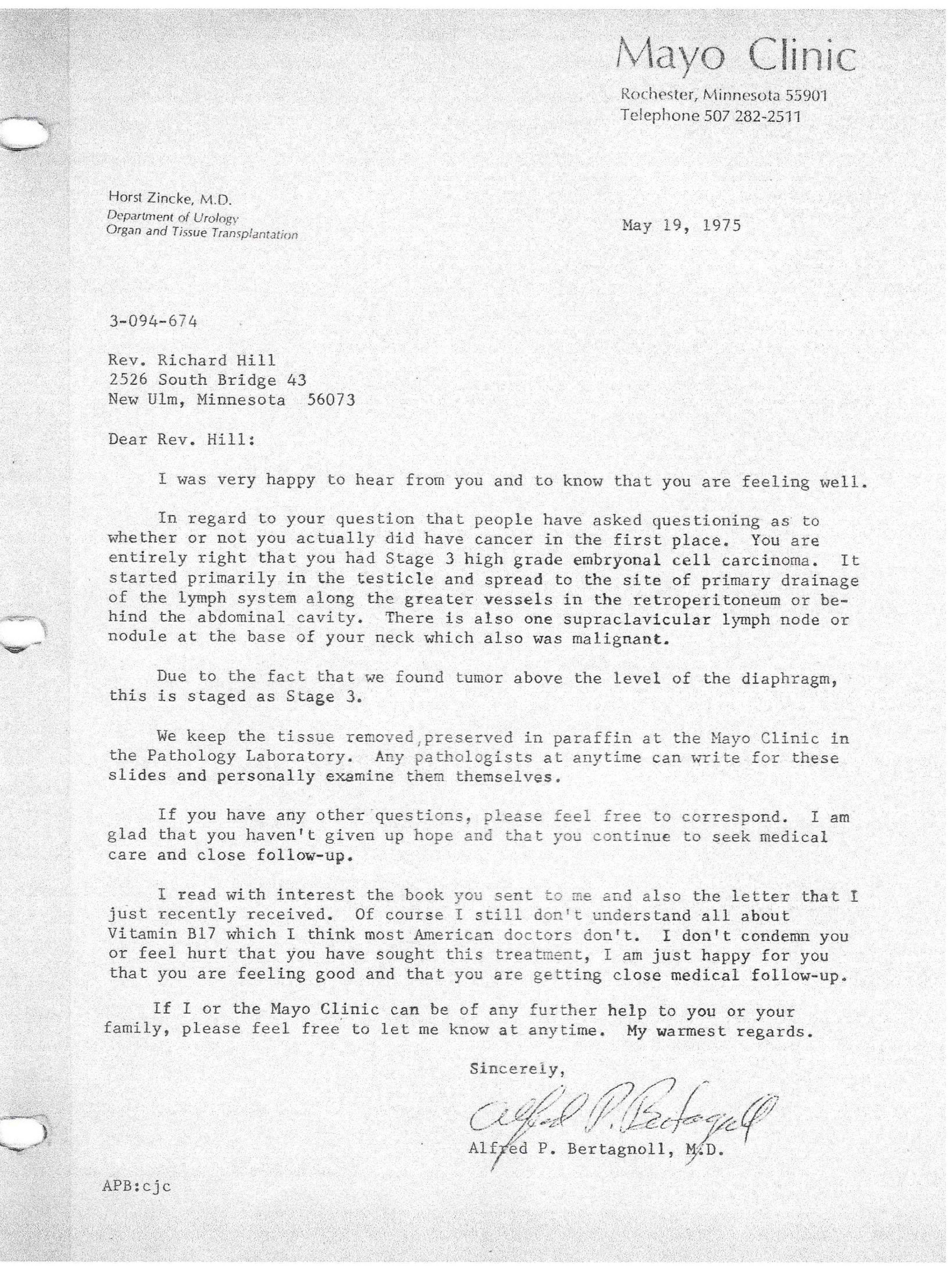 Deprescribing 70 Follow Up Letter Rick HIll Letter from Mayo clinic Deprescribing 70 Follow Up Letter Rick HIll Letter from Mayo clinic