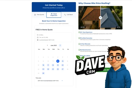 DaveCRM appointment scheduling system