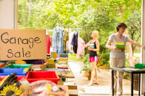 having a yard sale having a yard sale