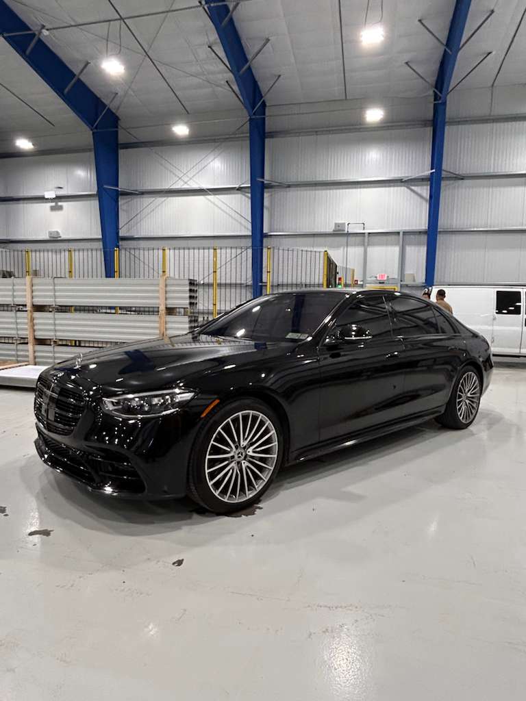 Detail shot of car interior receiving ceramic tint