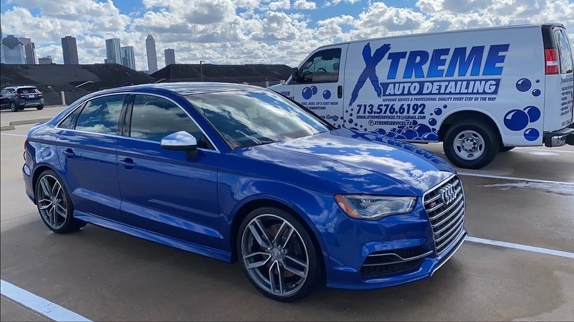 Xtreme Auto Detailing van with freshly mobile detailed Audi