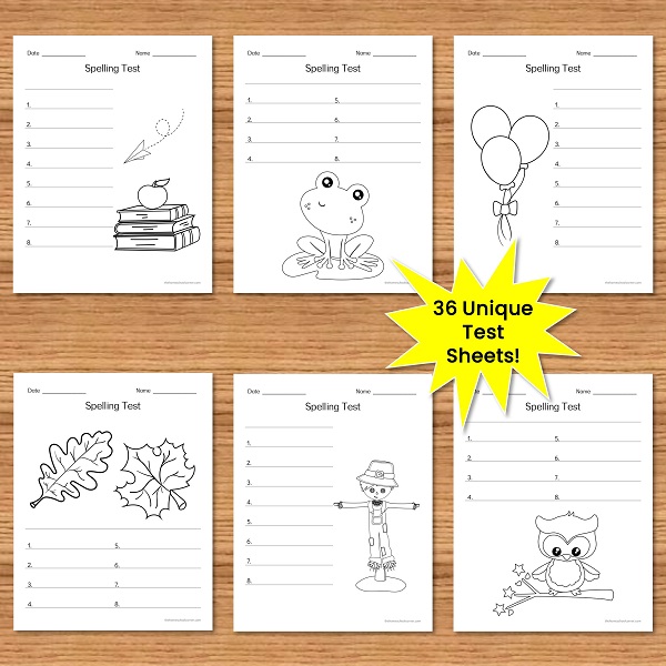 2nd grade spelling test sheets