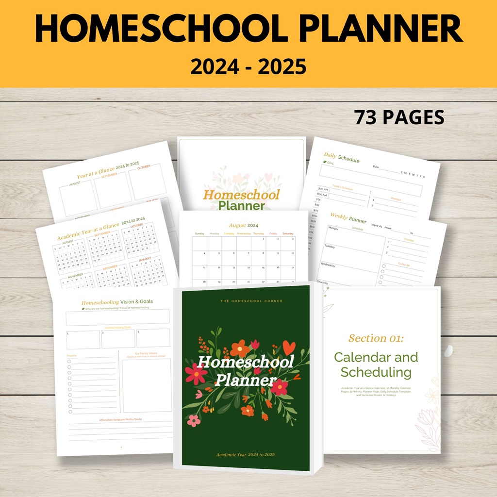 2024 -2025 Homeschool Planner - Calendar & Scheduling