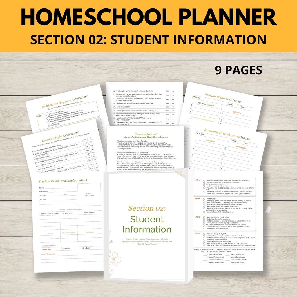 Homeschool Planner Student Information