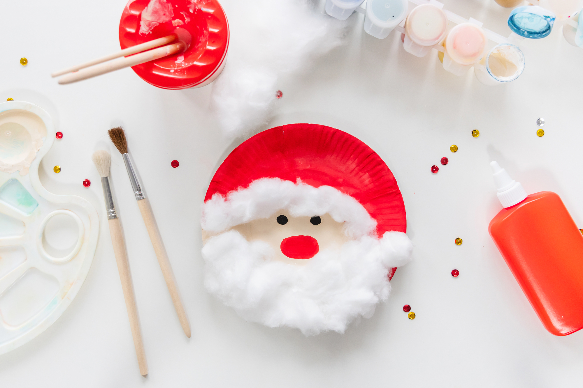 paper plate santa clause art
