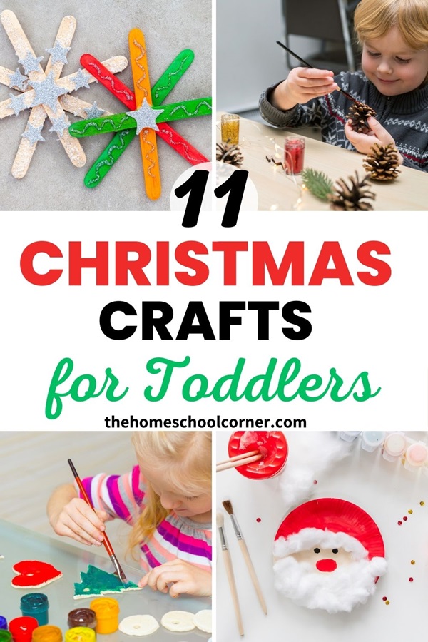 Pinterest pin highlighting some Christmas crafts for kids ideas