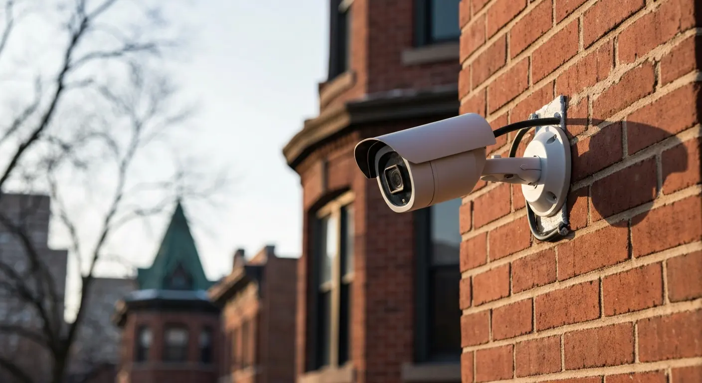 Security camera installation on South Minneapolis building