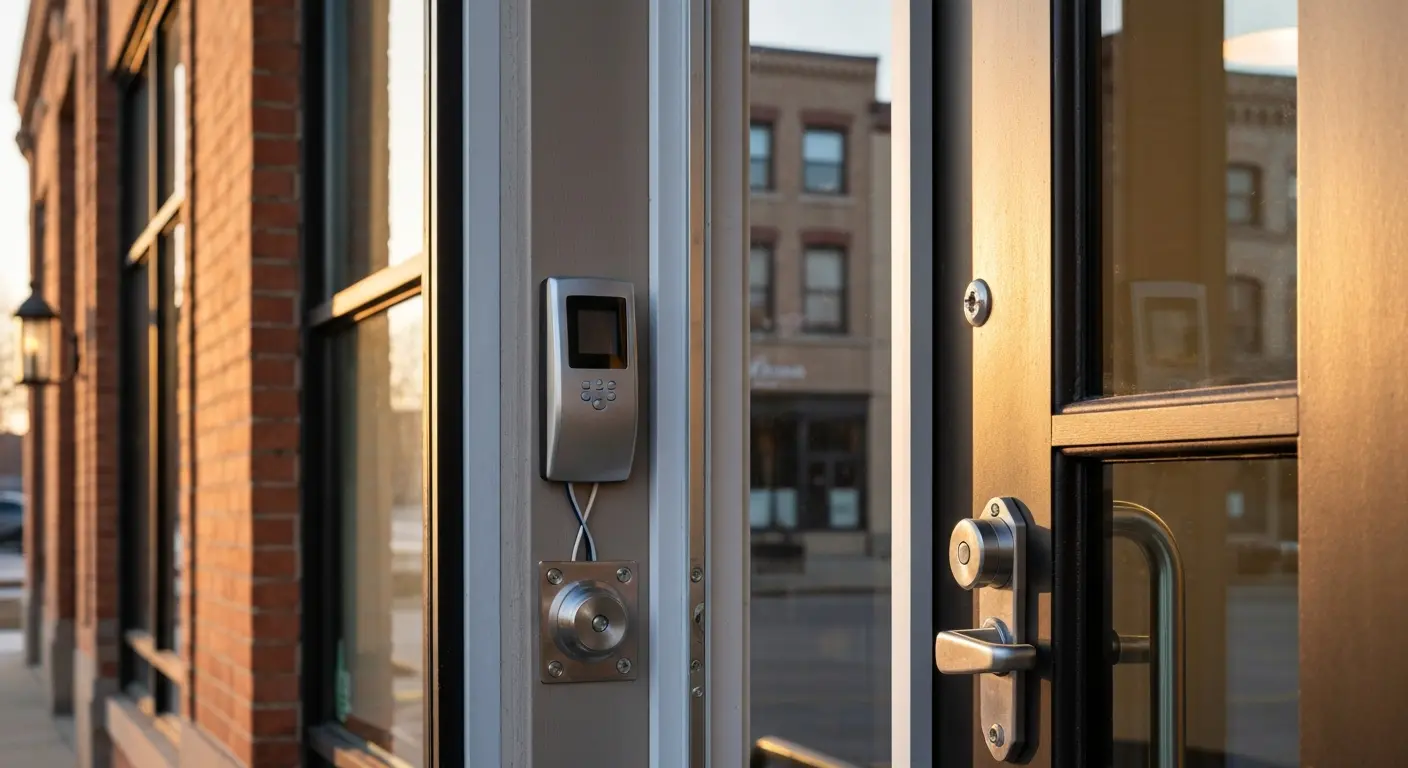 Door access control card reader installation