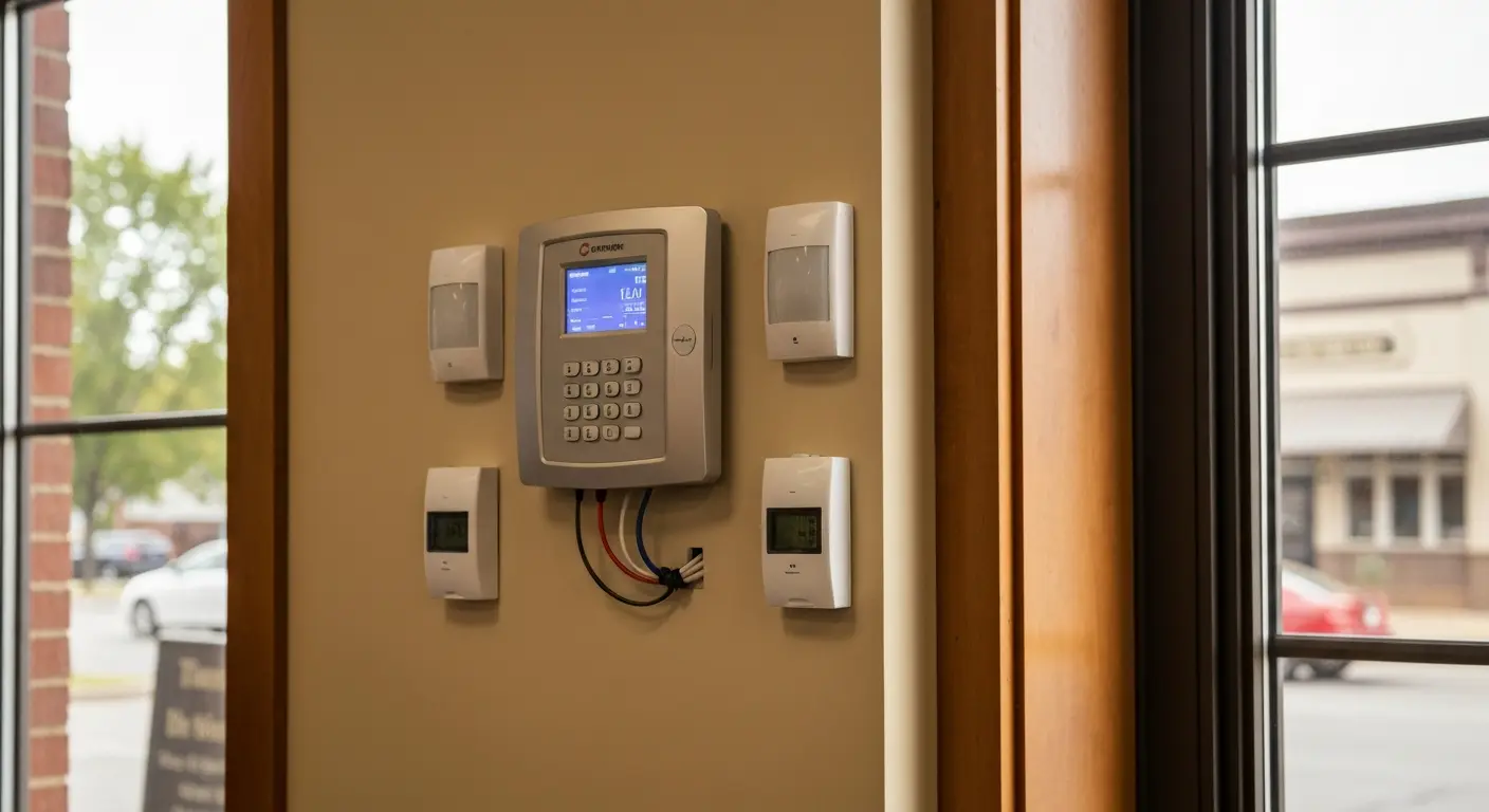 Alarm system panel and sensors