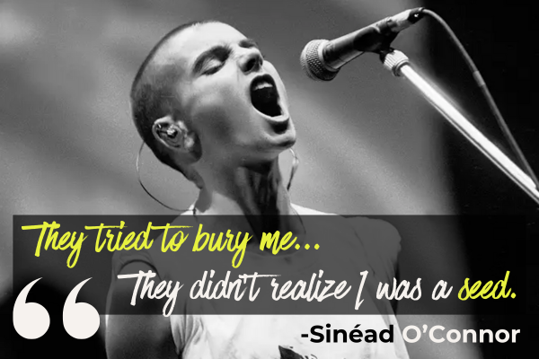 "it was such a shock to become a pop star. It wasn't what I wanted. I just wanted to scream." - Sinéad O'Connor