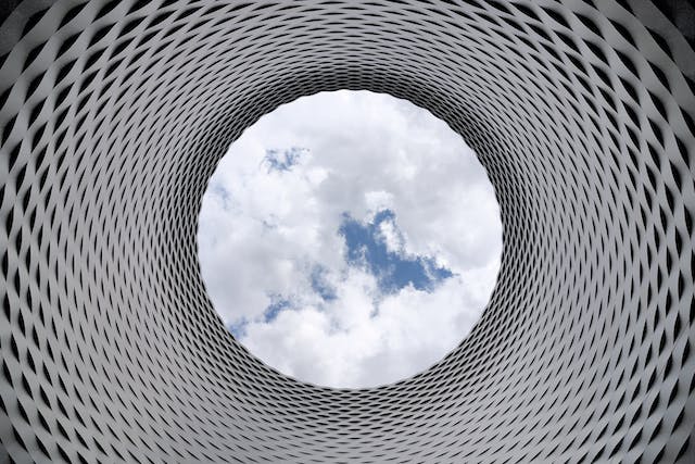 Futuristic upward view Futuristic upward view