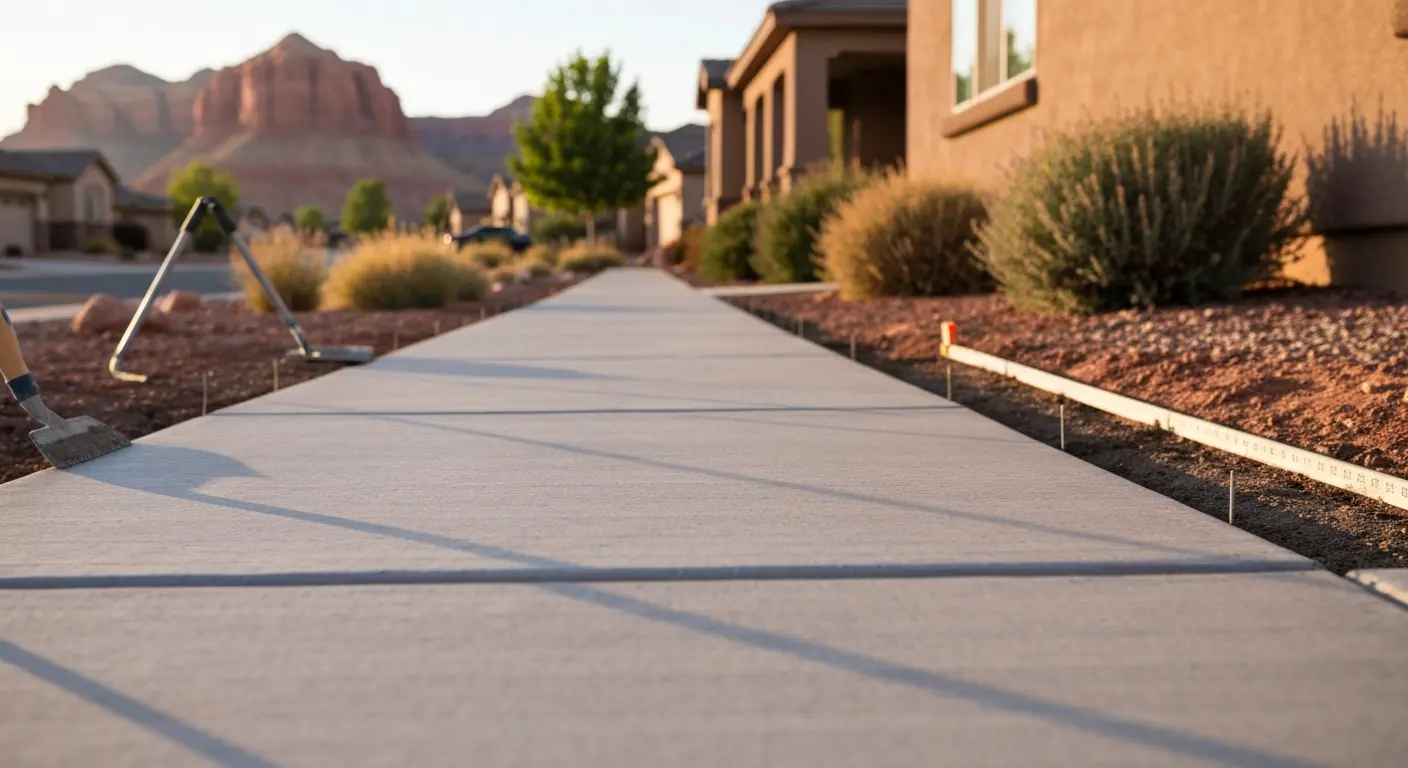 Sidewalk concrete work
