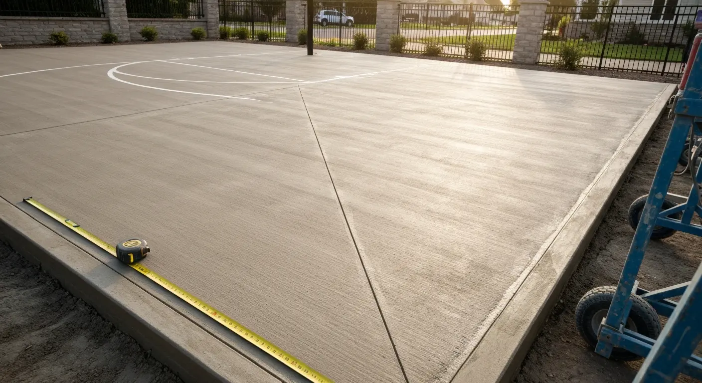 Sport court concrete base