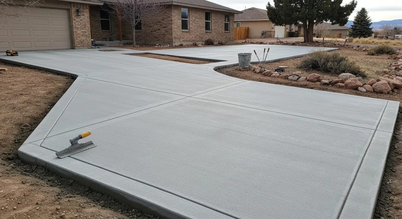 Concrete driveway installation