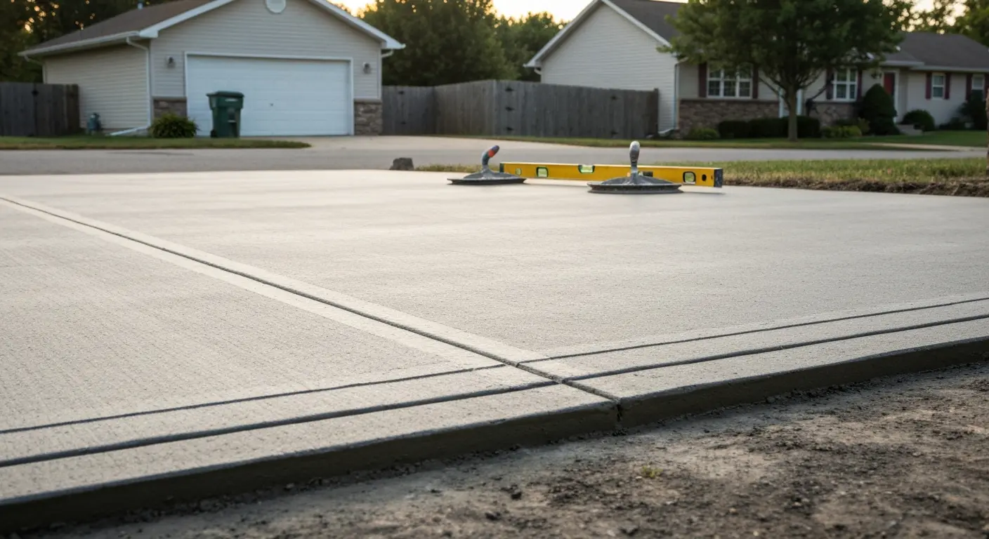 Residential driveway concrete pour