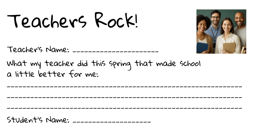 Copy of Teachers Rock card Copy of Teachers Rock card