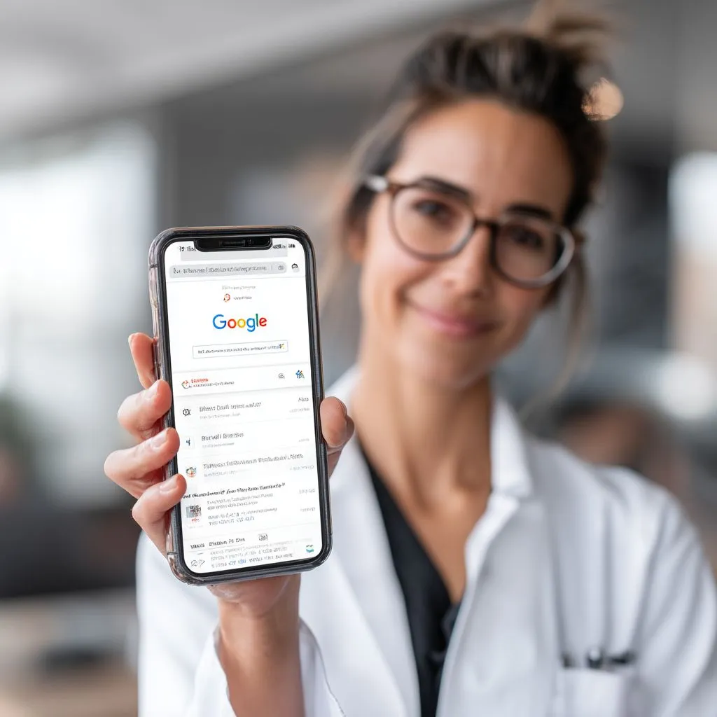 A girl wearing a white coat is holding a phone A girl wearing a white coat is holding a phone