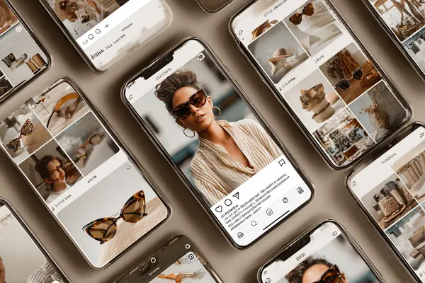 Shoppable Instagram gallery for luxury eyewear Black Friday campaign