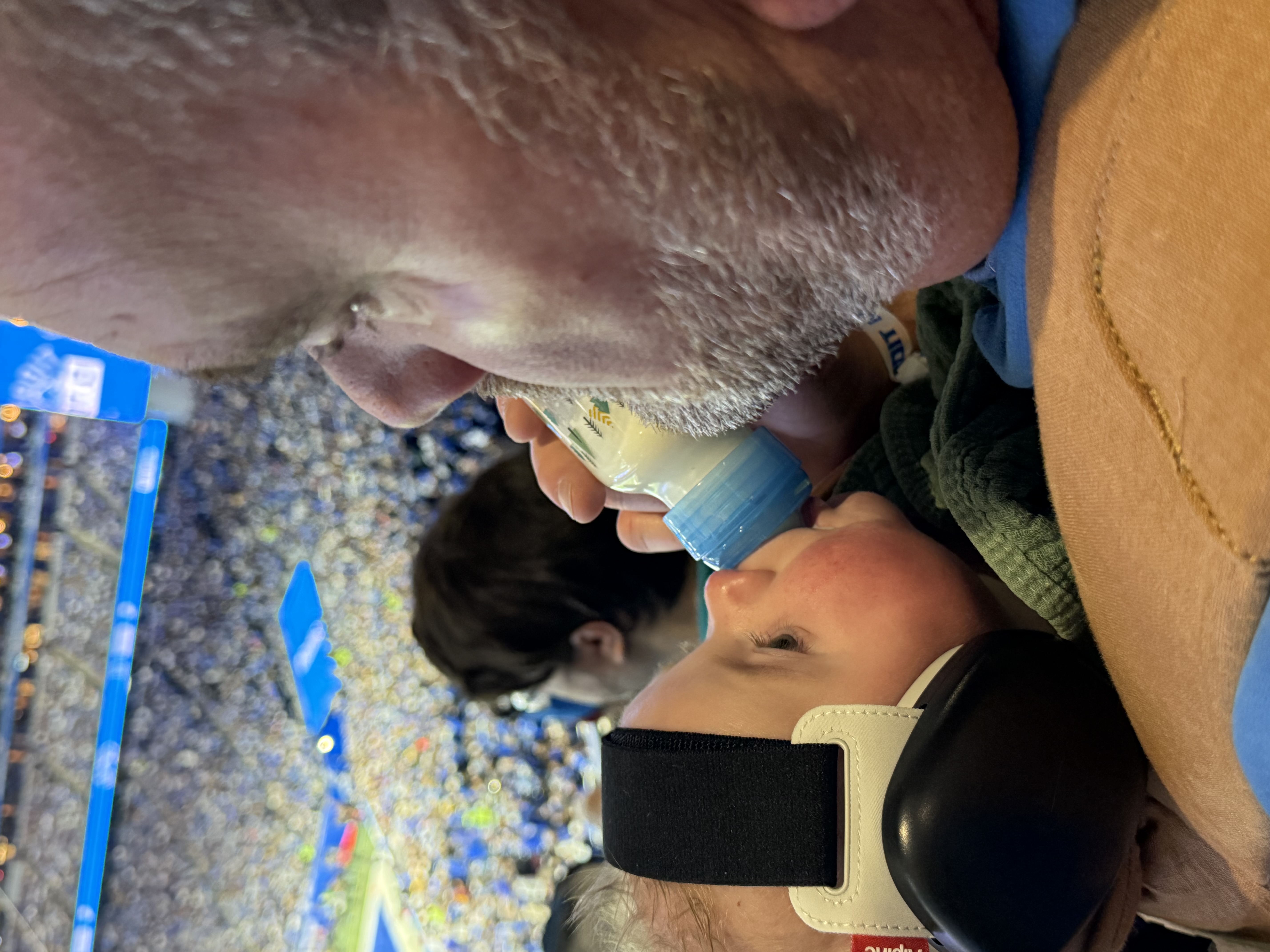 Baby watching football Baby watching football