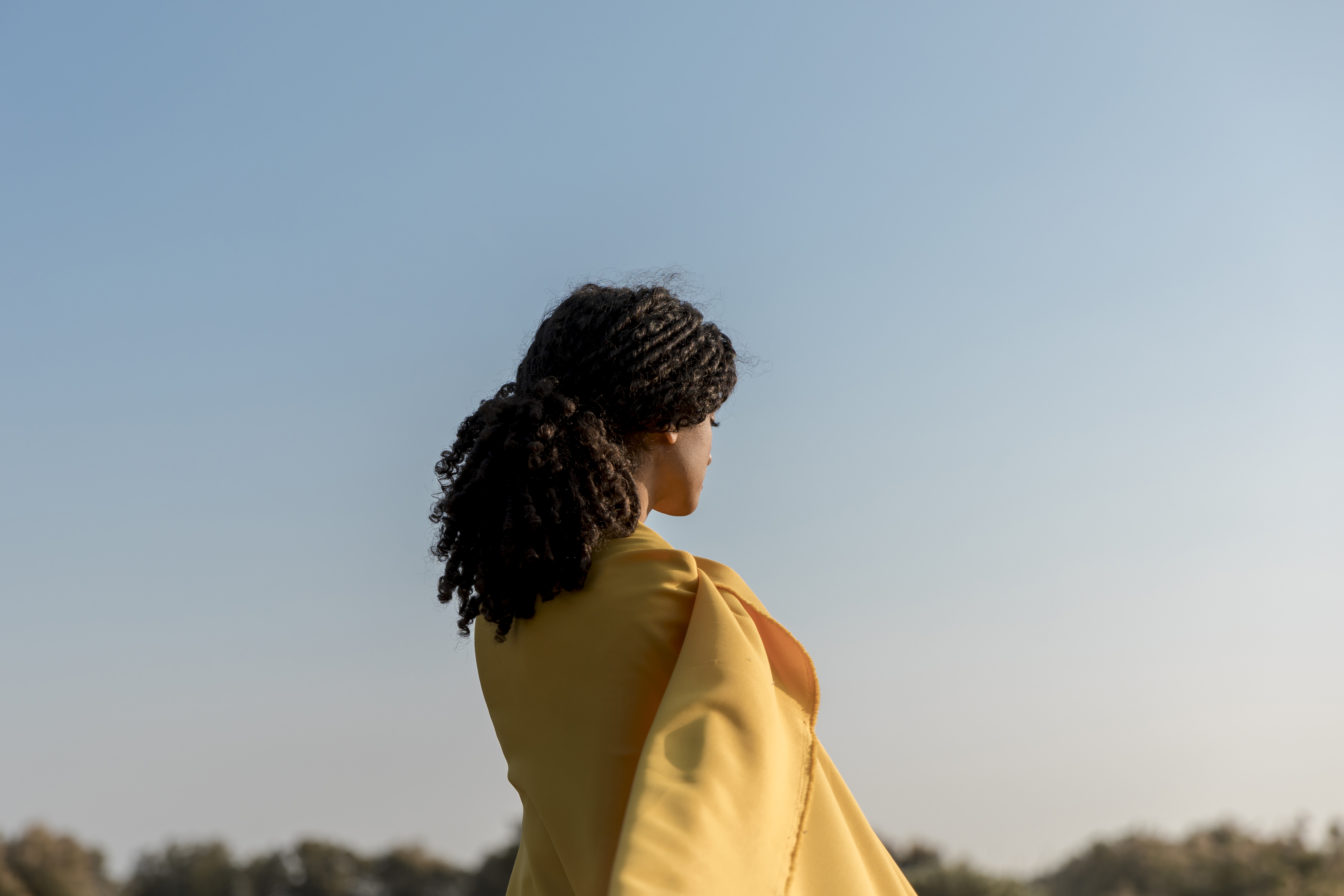 Portrait of young woman in nature