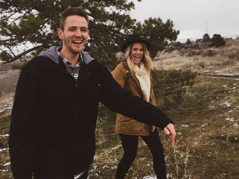 Walking Together Smiling