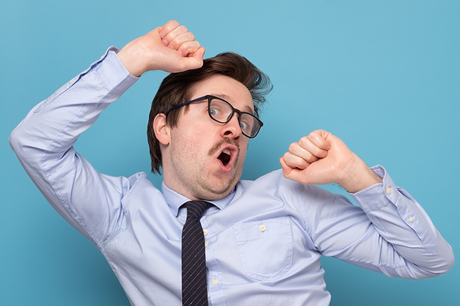 Man wearing a shirt and tie dancing because he's happy he just got a free website. Man wearing a shirt and tie dancing because he's happy he just got a free website.