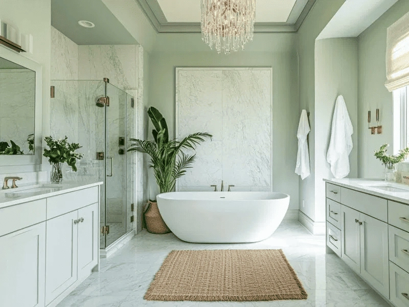a luxurious bathroom remodeling with a freestanding tub and modern fixtures.