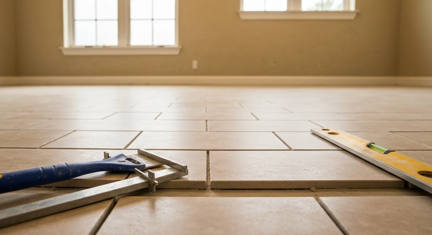 Bathroom floor tile installation