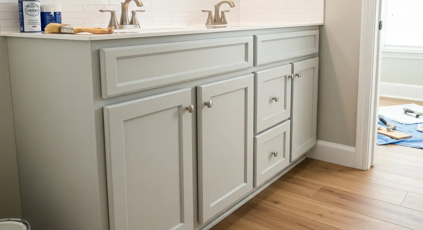 Bathroom vanity cabinet painting