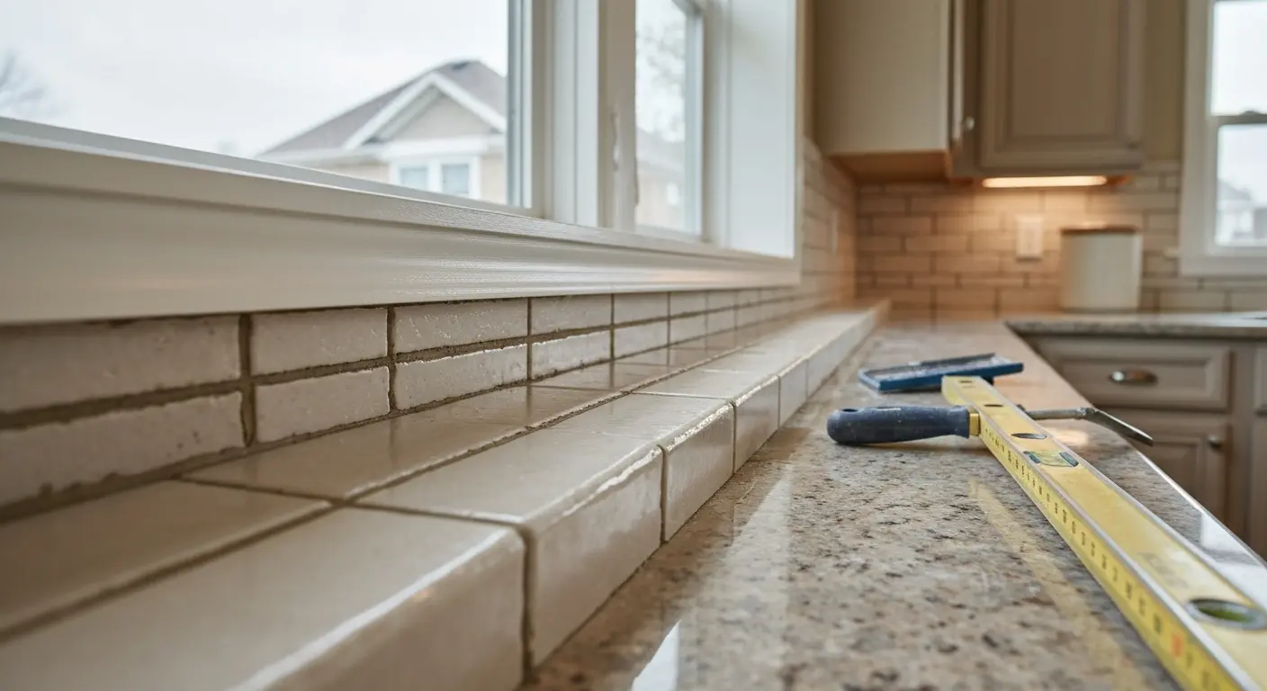 Kitchen backsplash installation
