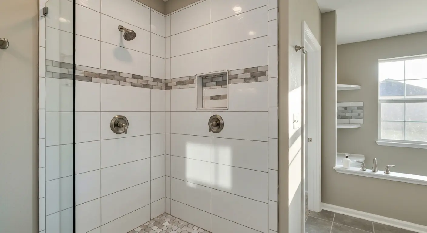 Custom tile shower installation