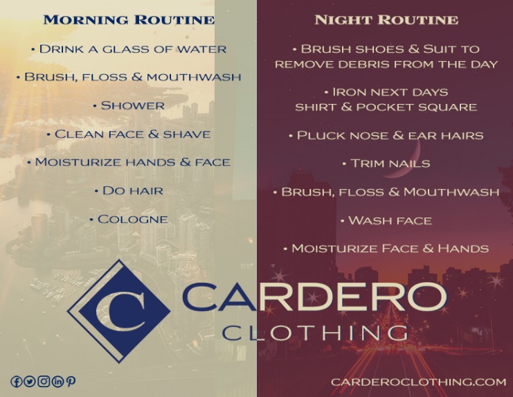 Morning and Night Routine for a man to look younger feel healthier and keep you clean. Morning and Night Routine for a man to look younger feel healthier and keep you clean.