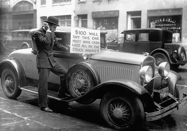 Man sells car during depression