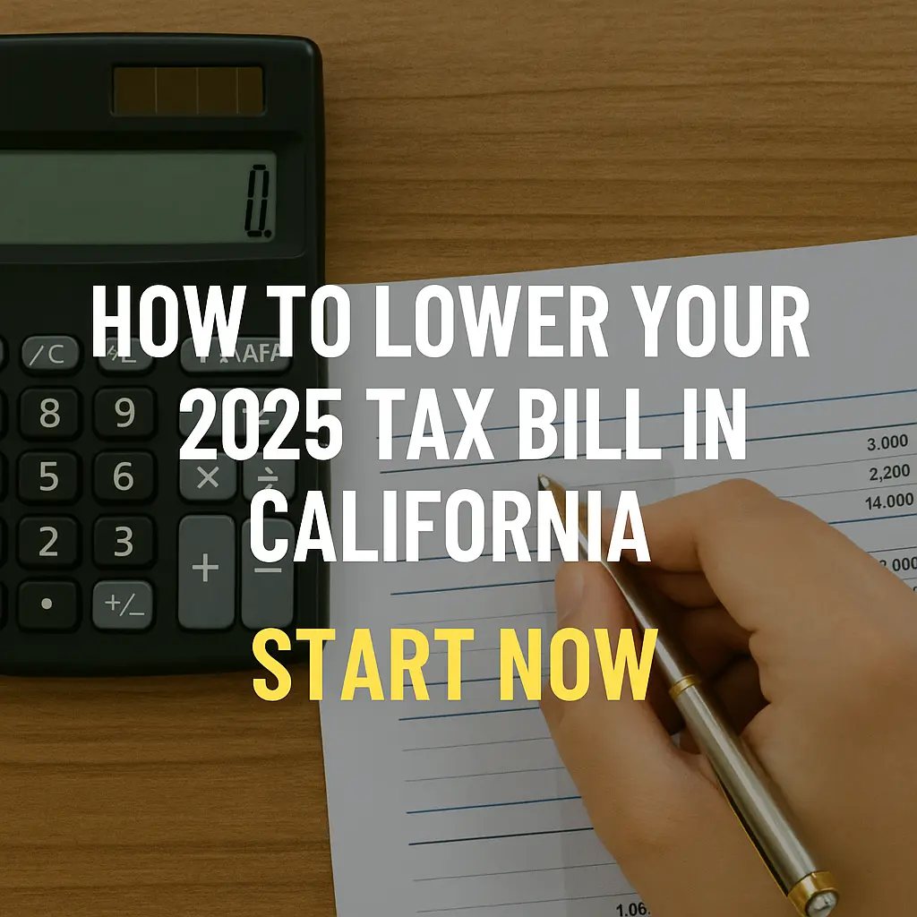 Tax planning graphic for Escondido residents to reduce 2025 taxes