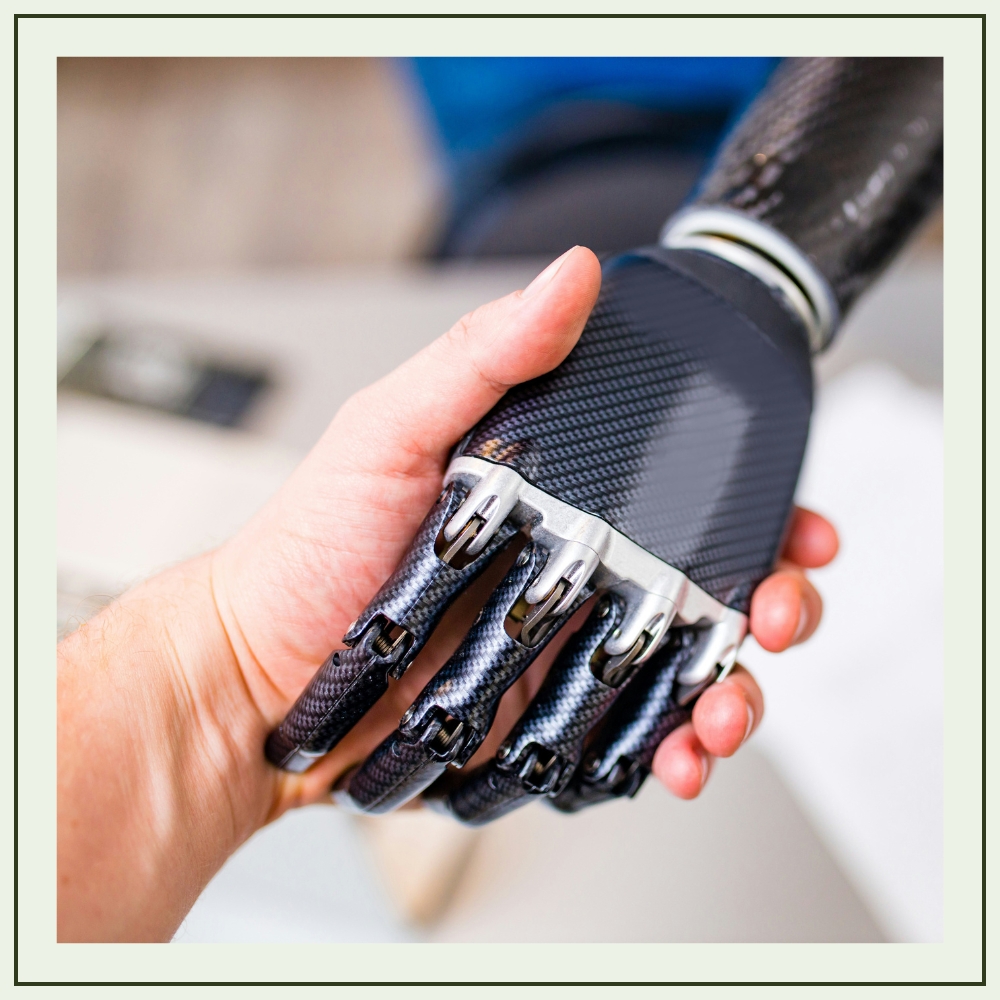 Monique sits confidently in a modern yellow chair, wearing a floral blouse, blue skirt, and red heels. She gazes out thoughtfully, exuding calm focus and strength.