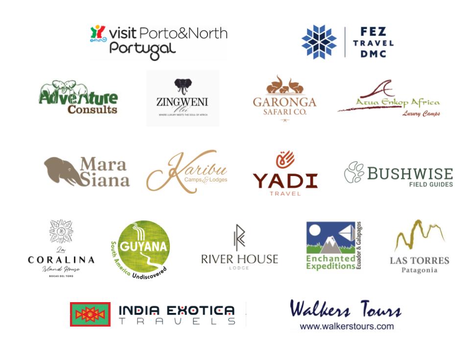 Logo grid of Emerging Destinations' clients