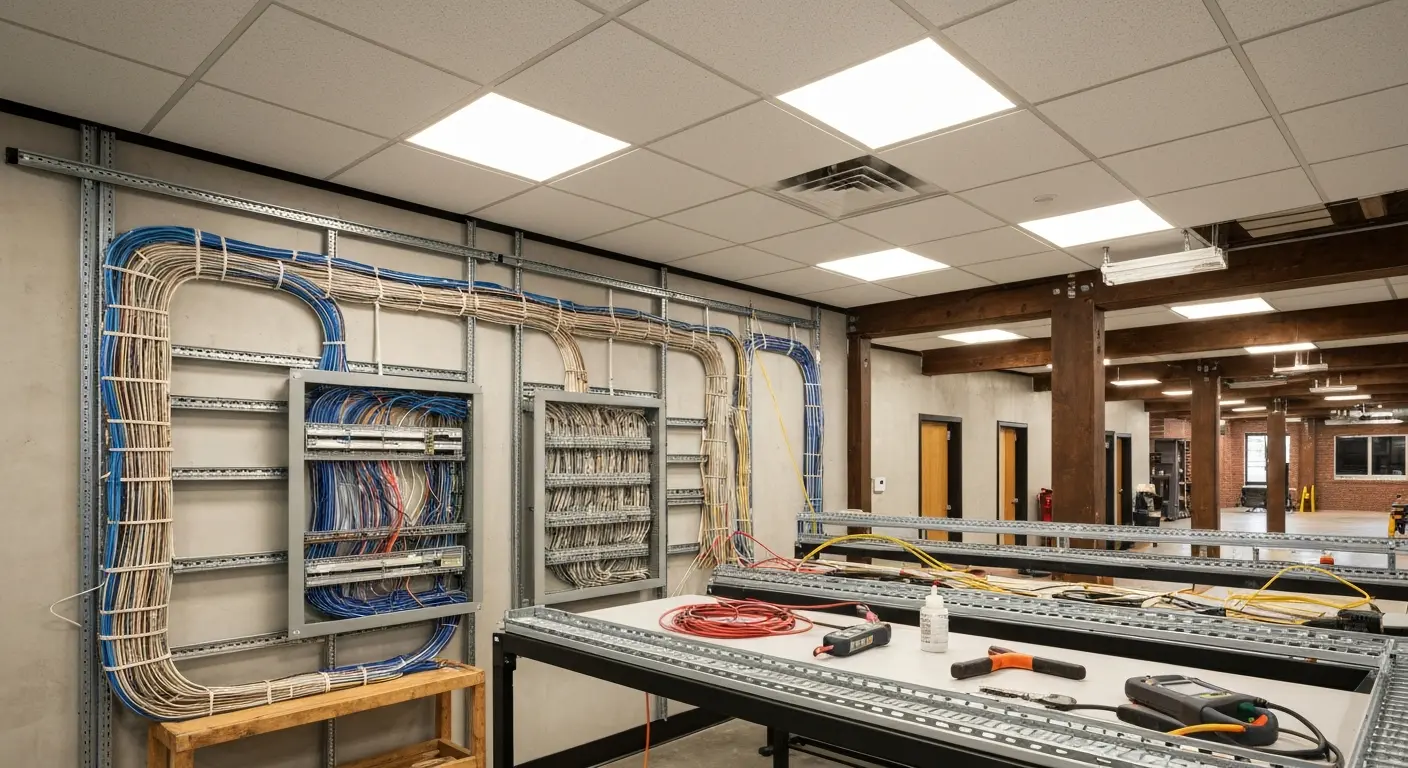 Voice and data cabling installation